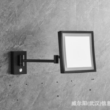 浴室化妆镜led带灯免打孔壁挂折叠双面放大酒店卫生间镜现代简约