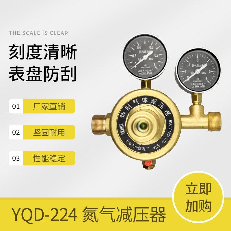 YQDG-224氮气减压器1*6MPa 管道式 厂家供应 上海减压器