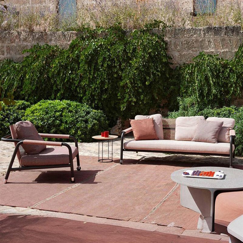 户外阳台小沙发藤椅三件套茶几组合藤编花园庭院创意藤椅露天别墅