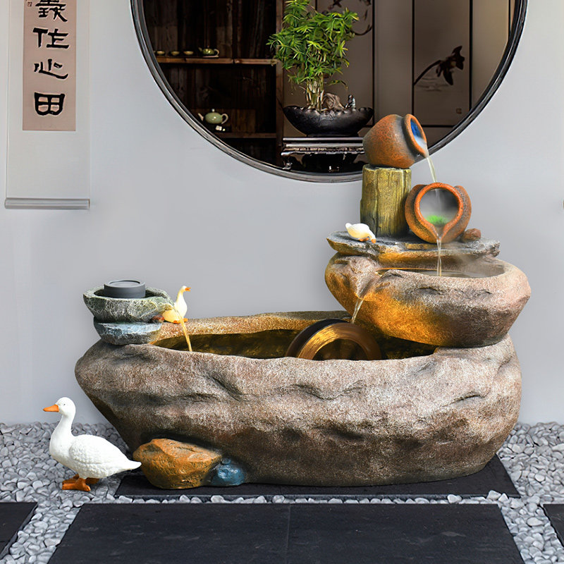假山流水喷泉生财摆件庭院造景