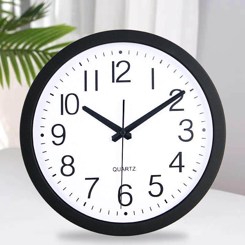 客厅家用现代简约挂钟 塑胶圆形静音卧室墙钟 墙上个性wall clock