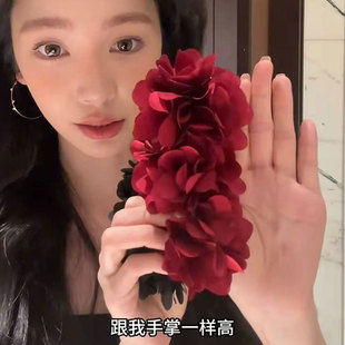 海洋奇缘 海边美人鱼造型超大香蕉夹森系花花抓夹横着易梦玲同款