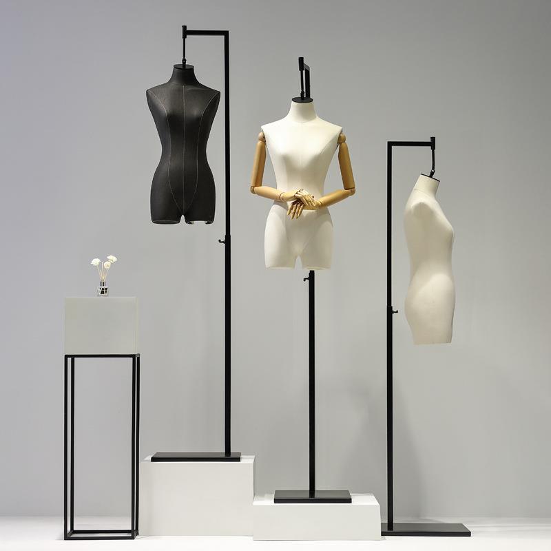 高档服装店吊模模特道具女半身橱窗模特人偶陈列道具架子展示架