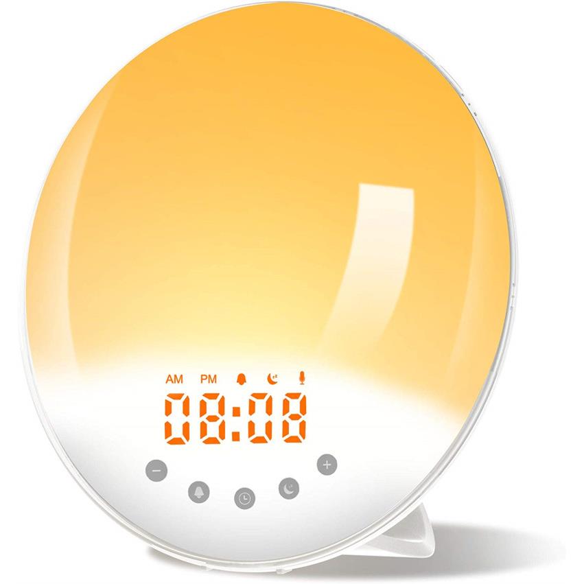 模拟日出日落唤醒助眠灯led闹钟 FM收音机七彩变色氛围床头小夜灯