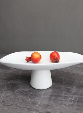 现代简约树脂高脚果盘样板房办公室客厅餐厅书房玄关桌面装饰摆件