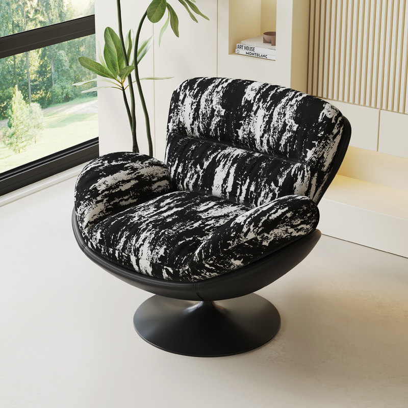 水墨风复古蛋壳椅单人沙发椅