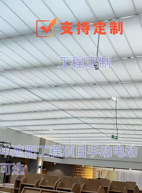 阳光房遮阳顶帘防晒隔热玻璃房折叠式遮阳帘手动电动天棚帘