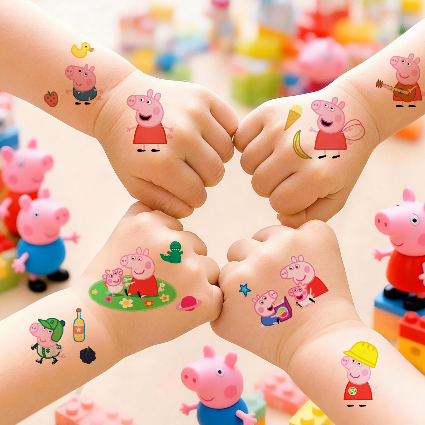 小猪佩奇纹身贴防水儿童男女孩水印贴玩具幼儿园宝宝奖励贴转印贴