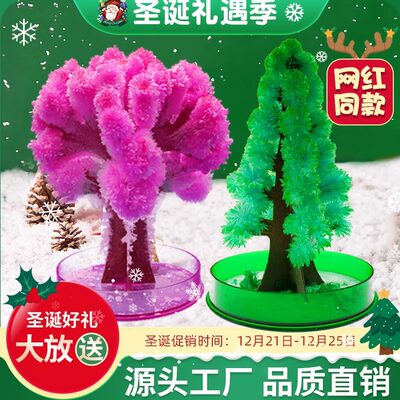 圣诞树纸树开花浇水儿童玩具礼物