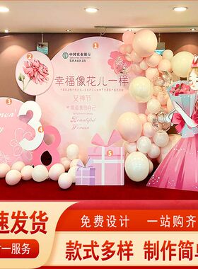 三八妇女节转速公式背景套餐布置