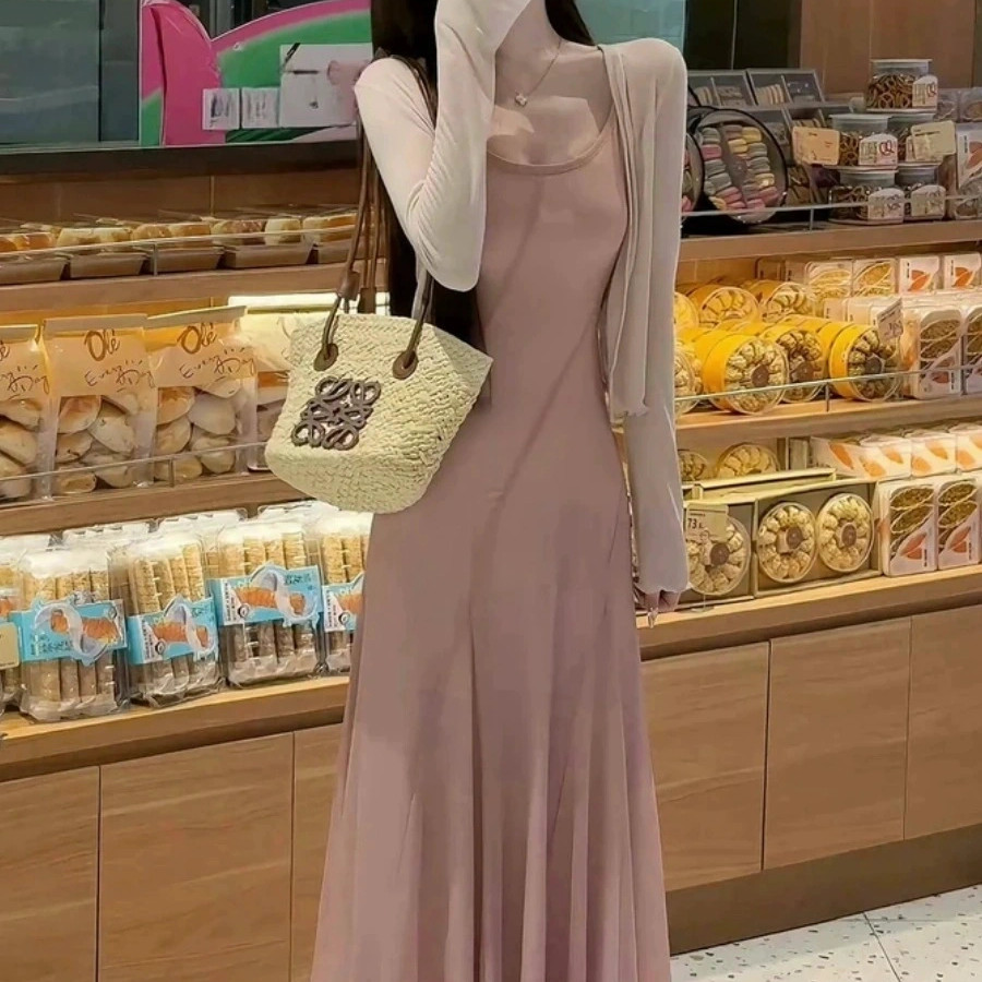 法式气质艺术生浪漫吊带连衣裙2025新款早春爆款收腰显瘦绝美长裙,女装/女士精品,连衣裙,淘宝优惠券,粉丝福利购,淘宝优惠卷