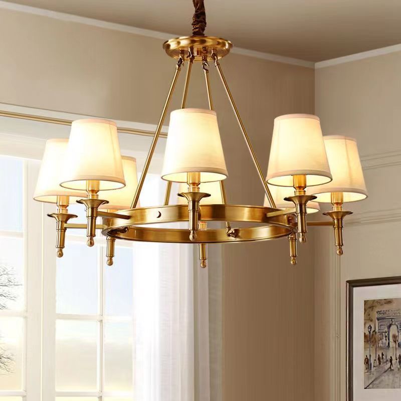 全铜美式吊灯客厅灯卧室灯餐厅现代简约乡村大气轻奢田园民宿灯具