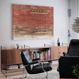 现代轻奢客厅沙发背景墙装饰画高级感3D立体实物装置挂画餐厅抽象