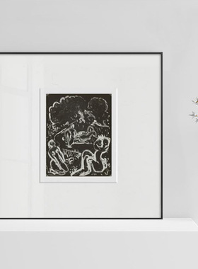 亨利马蒂斯线描速写装饰画卡纸小众文艺样板房民宿现代黑白灰挂画