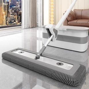 免手洗平板拖把家用干湿两用2025新款拖布一拖净雪尼尔墩布带桶