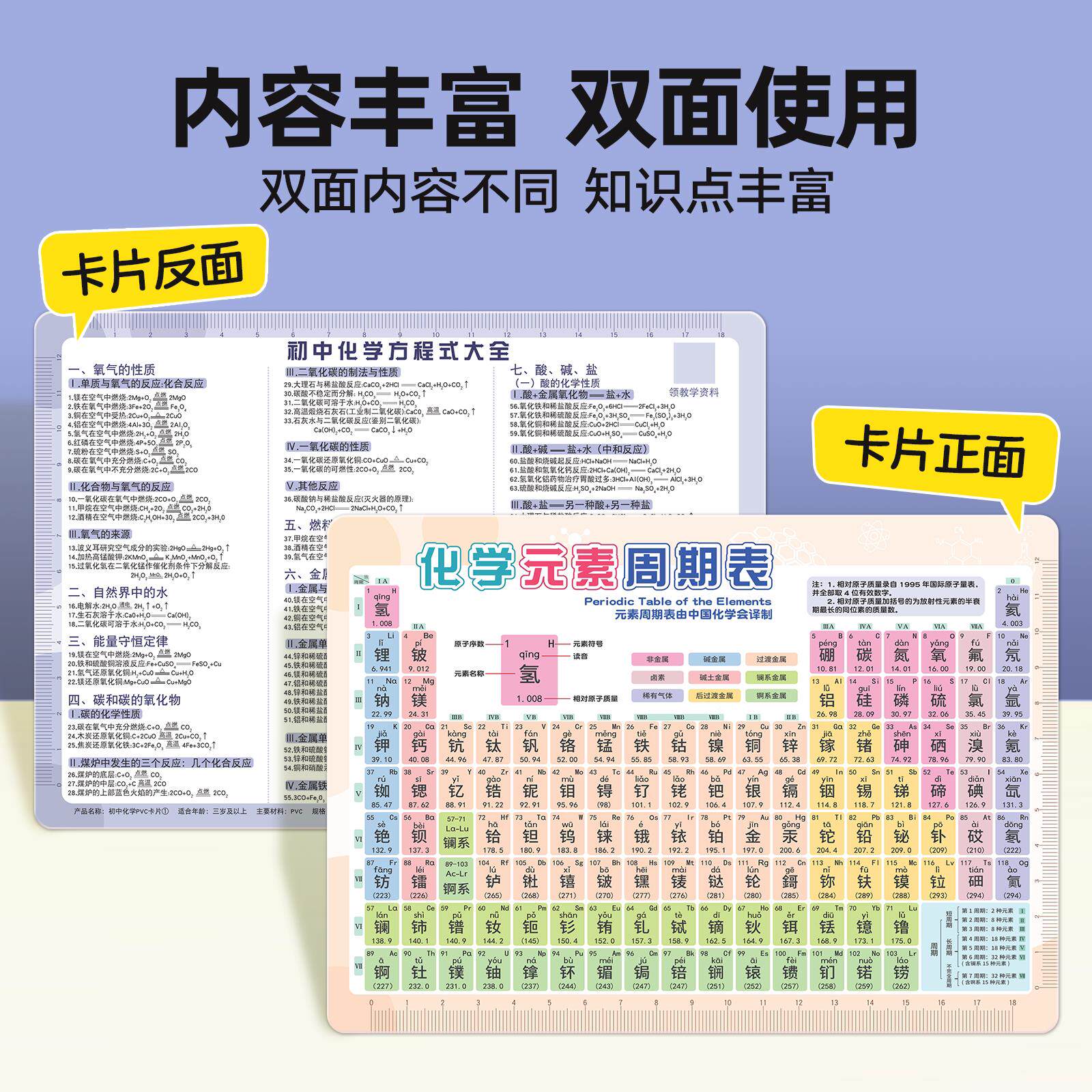 老师推荐】初 中数学理学元素周期表公式wqq知识点物卡片挂化图贴