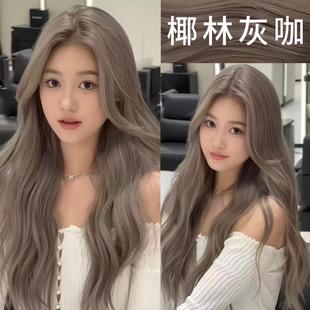 椰林灰咖染发剂植物天然无刺激纯正品牌2025流行色染头发膏女泡沫