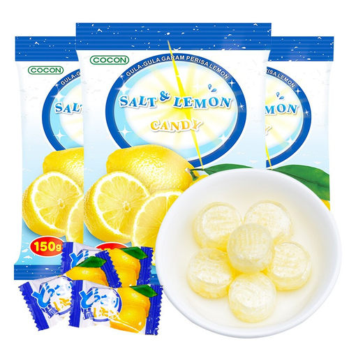 可康马来进口海盐咸柠檬糖 网红海盐水果味零食喜糖果 150g/袋
