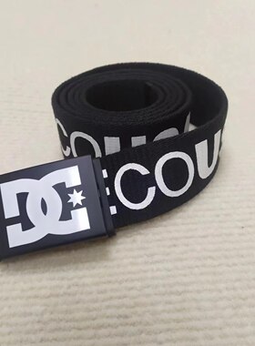DC腰带滑板滑雪加厚帆布裤带街头潮牌印花串标皮带
