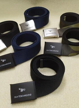 新店福利帆布腰带滑板滑雪运动皮带加厚加长出口库存裤带学生潮牌