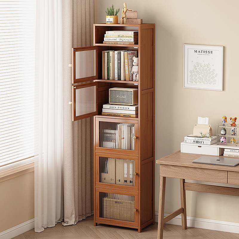 书架子落地置物架简易学生家用楠竹防尘储物柜客厅靠墙杂物柜书柜,住宅家具,书架,淘宝优惠券,粉丝福利购,淘宝优惠卷