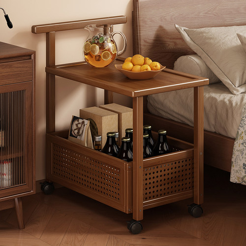 中古小推车零食置物架复古可移动