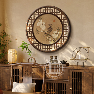 宋式美学茶室氛围布置挂画高级感客厅装饰画中式花鸟玄关墙壁灯画