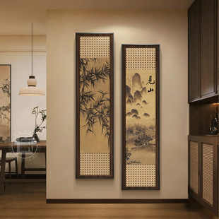 宋代美学入口装饰画尖山新中国风走廊过道入口壁画背景墙彷古挂画