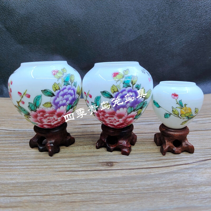 画眉八哥鹩哥鸟食罐鸟杯鸟碗鸡心杯大号高白瓷鸟用具鸟笼配件