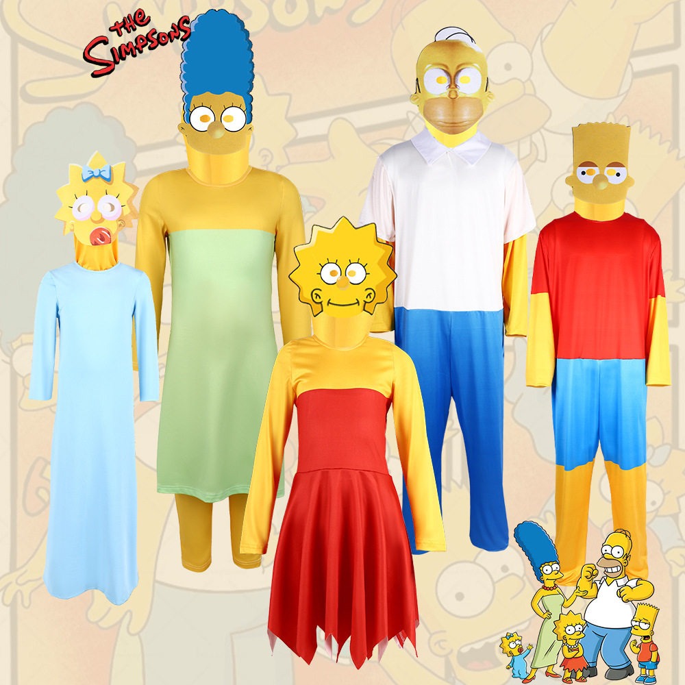 Simpsons动画同款cosplay服饰亲子装舞台表演服cos辛普森一家