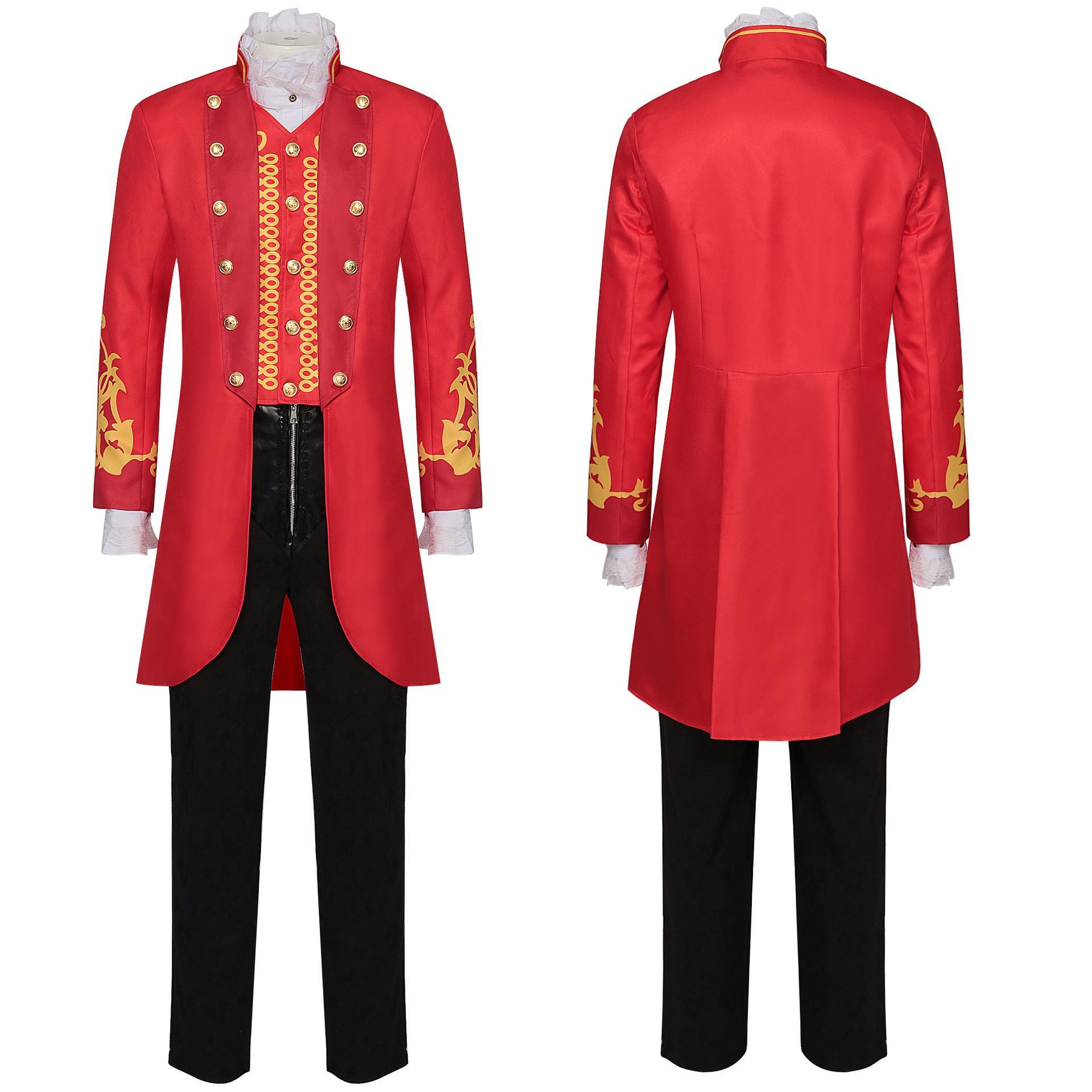 wish亚马逊欧美新款外贸欧美男士大衣蒸汽朋克复古制服立领服装