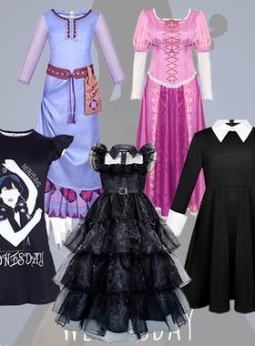 星期三亚当斯一家cosplay黑色连衣裙wednesday公主纱裙舞台表演