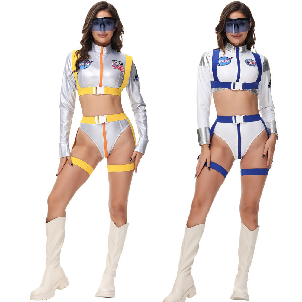 万圣节性感夜店情趣烫金太空服 宇航员服装音乐节cosplay女歌手服