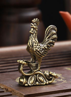 黄铜家居装饰摆件十二生肖元宝鸡
