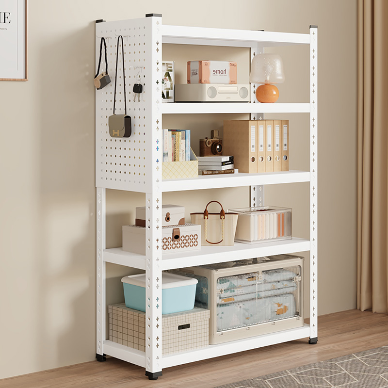 家用货架置物架洞洞板多层落地阳台杂物整理储藏钢架子行李箱收纳