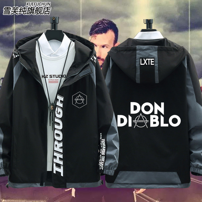 百大dj电音 don diablo 大菠萝 连帽夹克外套男女休闲电音节衣服