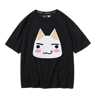 随身玩伴多罗猫 ToroFace OVERSIZE周边短袖T恤男女日系纯棉衣服