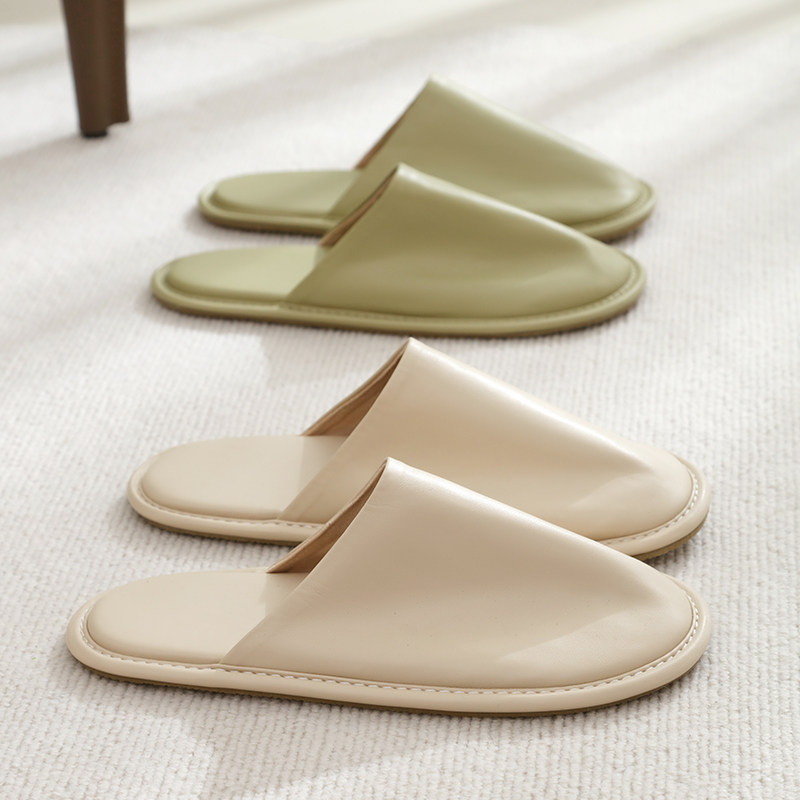 折叠皮拖鞋女2026新款家居室内舒服防滑静音旅行包头拖鞋牛筋底