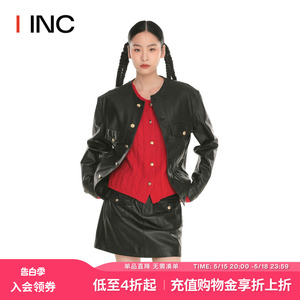 【ETHOR 设计师品牌】 IINC 23AW黑色皮革机车夹克外套女