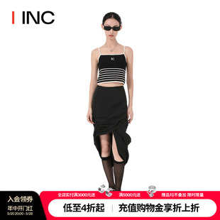 IINC 设计师品牌 女 YINGPEI 23AW纯色垂荡修饰解构半身裙下装