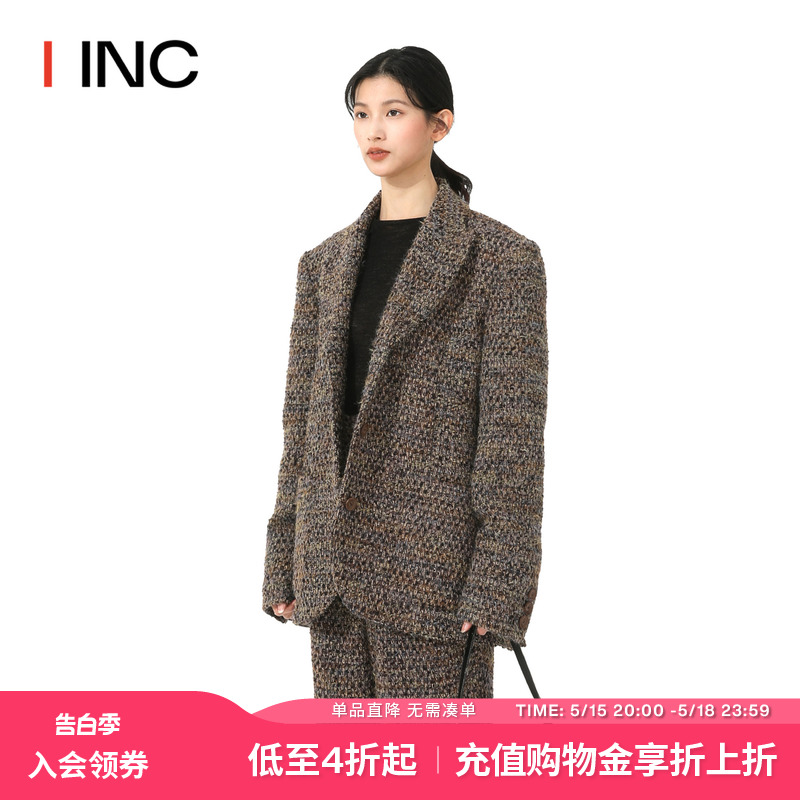 【PEPPERMIER设计师品牌】IINC 23AW杂色羊毛长袖西装上衣女