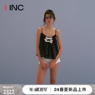 IINC 设计师 黑琉璃小众挂脖吊带上衣女 MARCHEN 24SS春夏新款