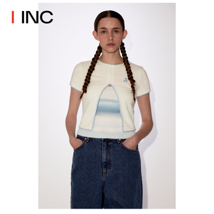 IINC and T恤女款 Rest 撞色圆领针织短袖 秋冬经典 Recreation 款
