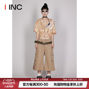 24SS 新款 女 六分工装 YANG设计师品牌 YUICHI IINC 裤 送腰带