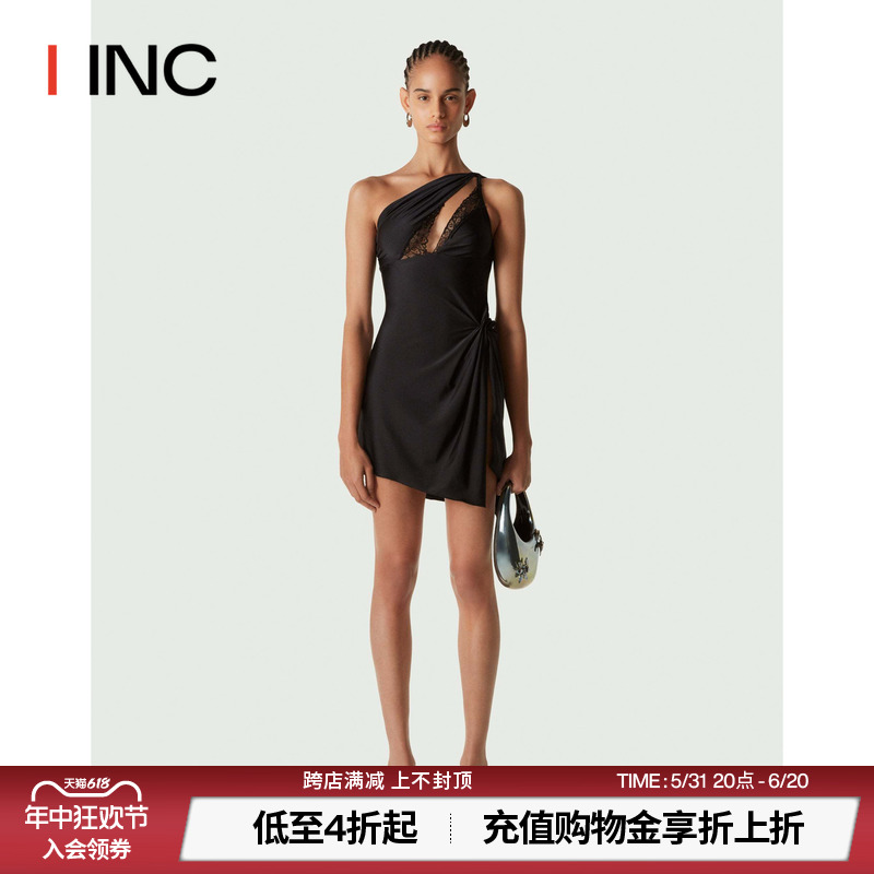 Coperni设计师品牌】 IINC 23PF不对称镂空迷你黑色连衣裙女