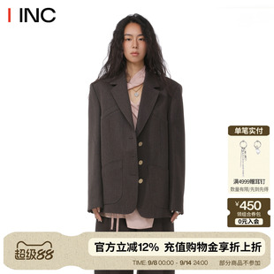 新款 ICEDUST 挺括分割西裝 女25PF秋季 外套上衣IINC 金屬單排扣長袖