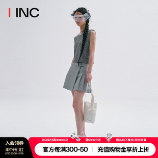 设计师品牌 IINC 春夏款 针织背心女 MARCHEN 亚麻混纺无袖 休闲短款