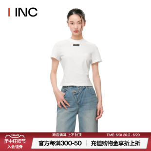 24SS新款 T恤女 斜裁修身 设计师品牌 IINC SUITTITUDE 短袖