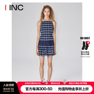 ICE 24SS立体拼接格纹短款 IINC 花苞半身裙女 DUST设计师品牌