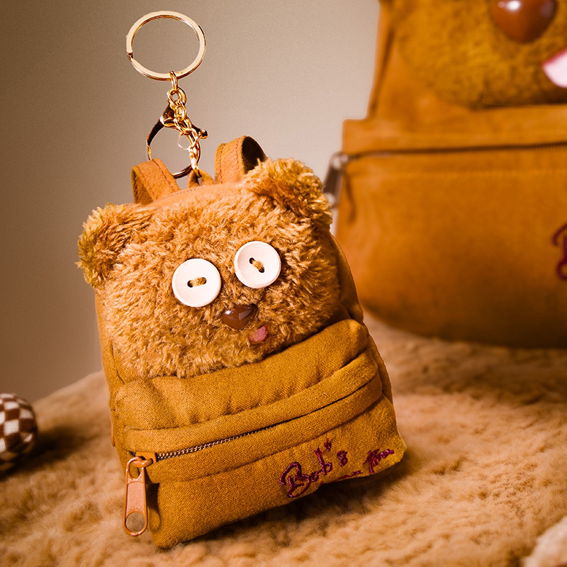 环球影业小黄人TIM熊麂皮背包挂件动漫卡通毛绒包挂零钱包钥匙扣